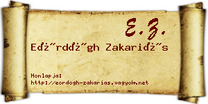 Eördögh Zakariás névjegykártya
